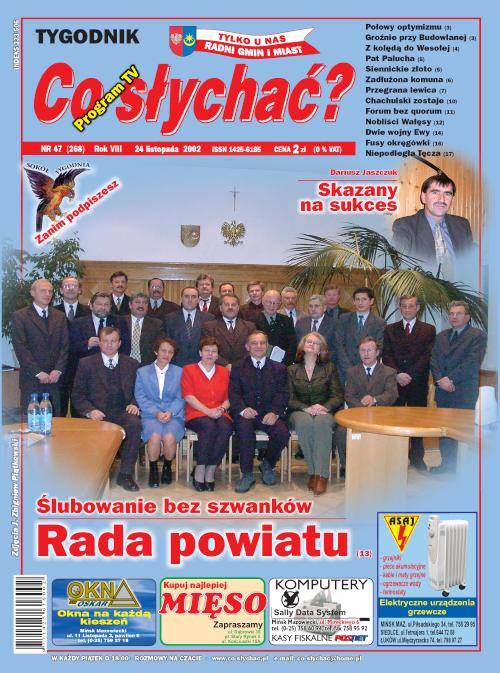 Okładka gazety Co słychać? - nr 47 (268) 2002